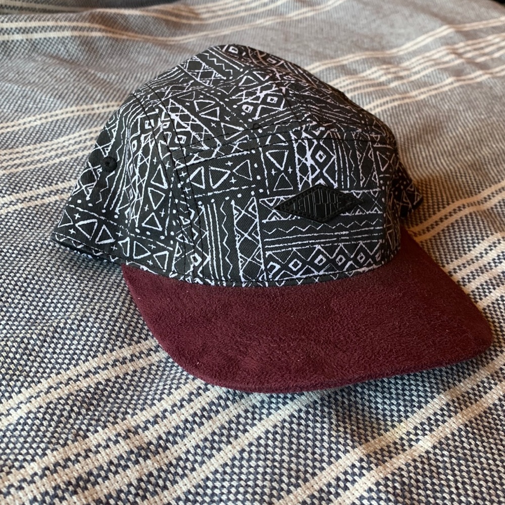 Empyre Maroon and Aztec Print Skater Cap